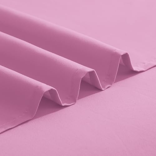 Image of Elegant Comfort Luxurious 1500 Premium Hotel Quality Microfiber Three Line Embroidered Softest 4-Piece Bed Sheet Set, Wrinkle and Fade Resistant, Queen, Light Pink