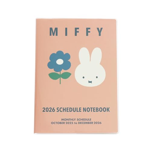 Carnet 2026 A5 mensuel rose Miffy 07BD-5P planification