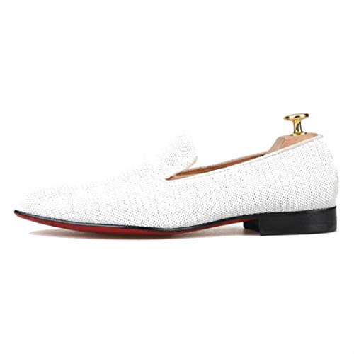FERUCCI Men White Sequins Slippers Loafers Flats
