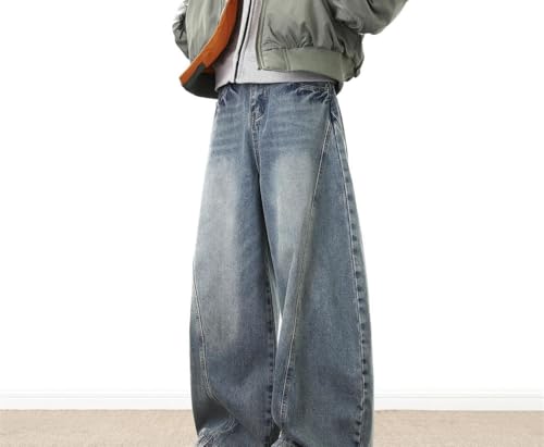 Men Baggy Wide Leg Denim Pants Streetwear Casual Straight Trousers Fashion High Waisted Office Jeans2
