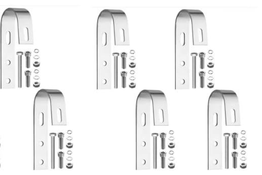 6 supporti per centrali elettriche da balcone in acciaio inox, senza fori, supporto universale per pannelli solari, ganci di fissaggio per modulo PV, per ringhiere del balcone, garage
