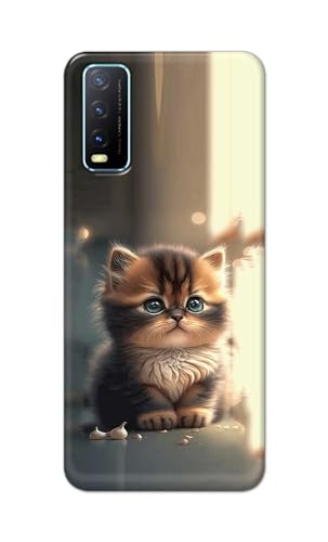 Image of PRINTFIDAA Printed Hard Back Cover Case for Vivo Y20 | Y20 2021 | Y20i | Y20s | Y20G | Y20SG | Y20T | Y12s | Y12G Back Cover (Cute Cat) -112
