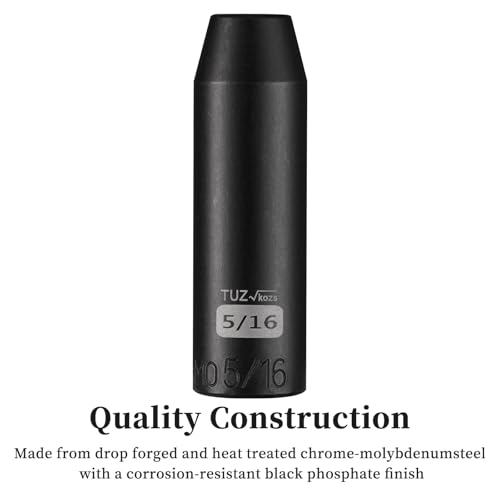 Image of 3 /8 inch Square Drive 5 /16 inch SAE Impact Socket,Hex Deep Socket Design,CR-MO Steel for Nut repair for Any Application