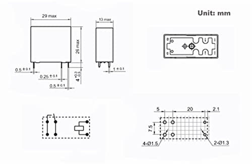 Mini relais puissance HF14FW 24V pour circuits imprimés domestiques - 4