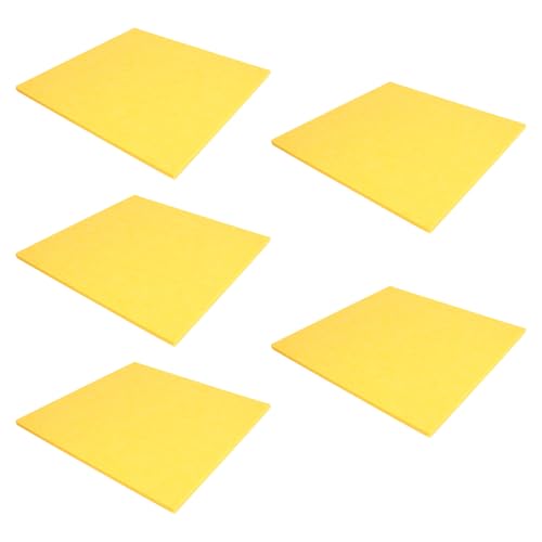 Panel acústico de fieltro autoadhesivo 5 piezas para salas de música y paredes KTV, color amarillo, 30x30x0.9 cm miniatura 1
