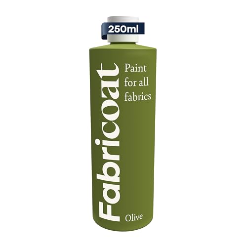 Fabricoat Fabric Dye - Restore or Change the Colour of Any Fabric - Paint Directly on Fabric - Transform Everything - Sofas, Lampshades, Car Interiors (250ml, Olive Green)