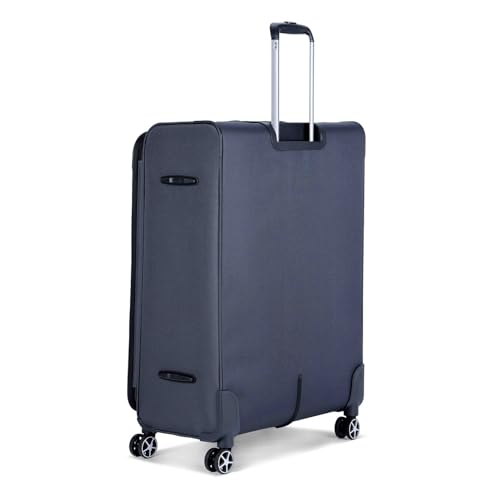 Image of DELSEY PARIS Priscilla 82 cms Large Check-in Polyester Soft Sided 8 Wheels and Expandable Spinner Suitcase /Trolley Bag for Travel with TSA Lock- Anthracite