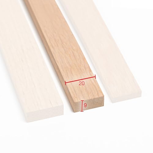 Rechteckleiste Eiche 1m, Zierleiste Holzleiste Abdeckleiste Bastelholz Kantholz, diverse Größen (9 x 20 mm)