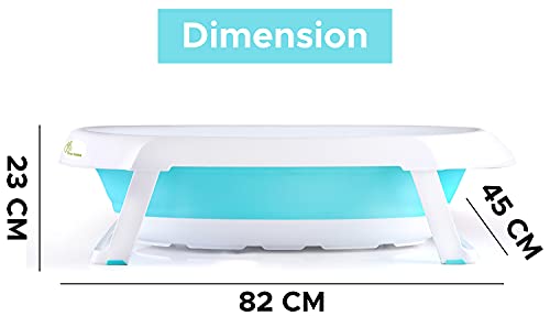 Image of R For Rabbit Classic Baby Bath tub with Temperature Sensitive Plug Folding Baby Bath Tub for Kids of 0 to 3 Years Upto 20 Kgs Weight Capacity(Lake Blue)