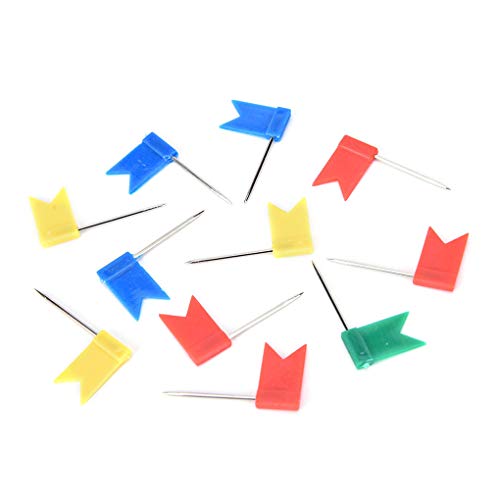 VONKY 100pcs Mapa da bandeira Empurre Pin coloridos Thumb Tack Mini País Mapa Empurre Pin portátil d