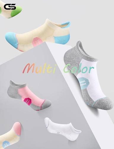 Image of CS CELERSPORT 6 Pack Women's Ankle Running Socks Cushioned Low Cut Tab Athletic Socks
