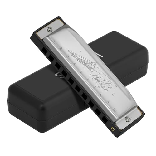 Blues Harmonica For Adults Beginners In C Key - Authentic 10 Hole 20 Tone Diatonic Mouth Organ For...