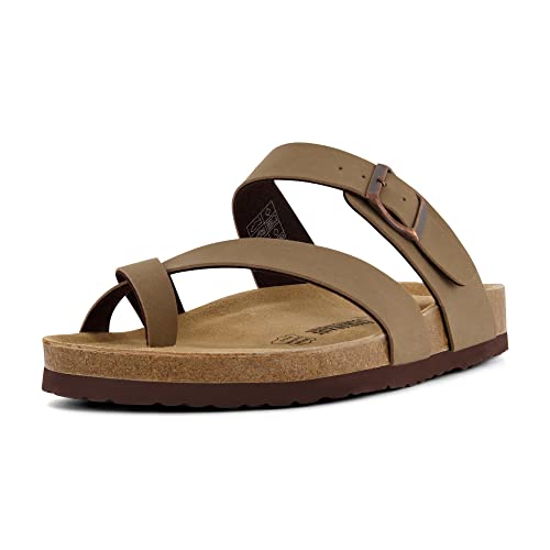 CUSHIONAIRE Men's Luna-M Cork footbed Sandal with +Comfort2