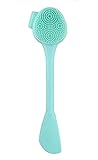 Silicone Manual Facial Cleansing Brush, All-in-One Makeup Cleanser, Exfoliating Brush, Nasal Rinse, Mask Applicator, Makeup Scraper, Great for Cleansing, Maintenance &, (Aqua)