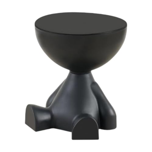 Yuanyifenglin Mini table d'appoint, table basse circulaire, table de chevet, mini tables d'appoint d'appoint pour salon, chambre à coucher, petits espaces, assemblage facile (noir)
