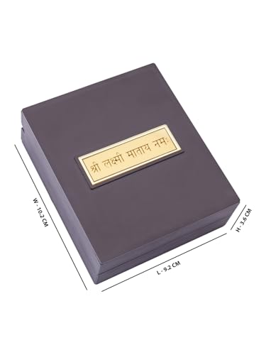 Image of 24K Gold Polished Brown and Gold Color Shree Laxmi Matay Small Pooja Box | Ideal Gift for Hindu Religious, Family and Friends, Corporate Gifts etc... | Worship, Gifting, and Spiritual Blessings.