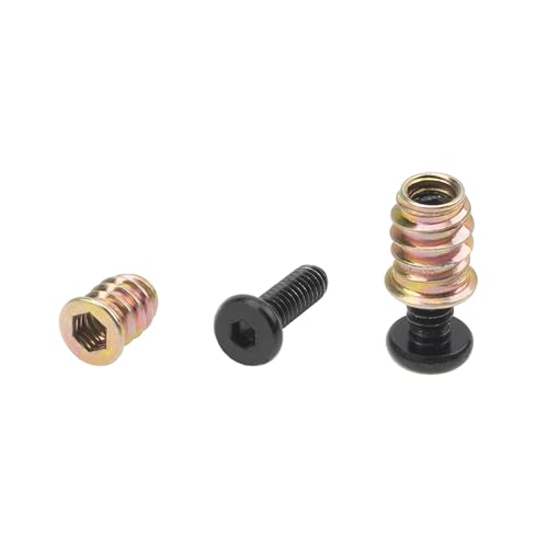 28 sets 14-20 x 253234 furniture screw nut threaded wood inserts bolt fastener connector hex socket drive 14-20 x 193234 screw-in nuts
