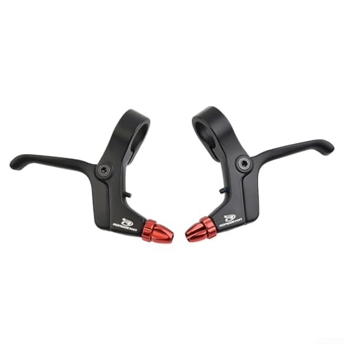 JGmotorfi Palancas de freno de aleación de aluminio con 2 dedos para bicicleta de montaña para niños, diseño ligero, adecuadas para frenos mecánicos y lineales (rojo)