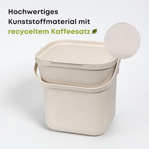 Urbalive Design Biomülleimer Küche 8L mit herausnehmbarem Sieb - Komposteimer Küche mit Deckel - Kleiner Mülleimer für alltäglichen Biomüll - Spülmaschinenfest, mit Kaffeesatz-Beimischung hergestellt – Bild 7