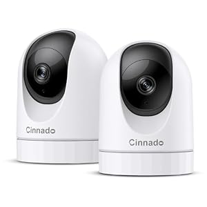 Cinnado Babyphone mit Kamera Überwachung Innen - 2K 360 Grad WLAN Kamera für Baby/Haustier, WiFi IP haustierkamera mit app, Nachtsicht, kompatibel mit Alexa, D1 Set 2