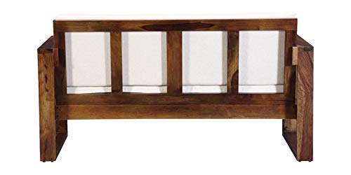 Image of Sheesham Wood 3 Seater Sofa Set for Living Room (Natural Finish)