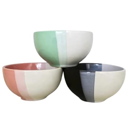 Mirakii 500 ml Bowl, Set of 6, Ceramic Multipurpose Bowl, Oven OTG Microwave Convection & Dishwasher Safe