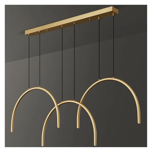 Suspension arc noir et copper fil réglable en métaux nobles pour cuisine chic