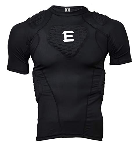 EliteTek Padded Compression Shirt - CPS14 - Youth and Adult Sizes (Black, Adult M)
