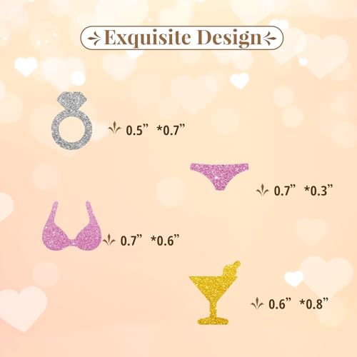 Image of 120pcs Bikinis and Martinis Bachelorette Confetti, Martini Table Confetti, Silver&Pink Glitter Beach Bach Table Scatter, Summer Tropical Themed Bridal Shower Party Supplies
