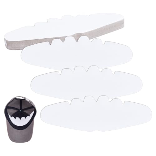 FINGERINSPIRE 50 Pcs Baseball Caps Inserts Shapers 3.7x11.2inch White Baseball