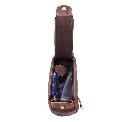 cuero Genuine Buffalo Leather Unisex Toiletry Bag Travel Leather Dopp Kit Made With High Class Buffalo Leather3