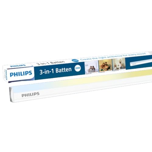 Philips 20W 3 in 1 LED | 4ft Mood Lighting LED with Three Color Temperatures | Scene Switch for Home & Decoration | Color: Tunable White, Pack of 1