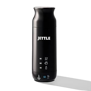 Jettle Electric Kettle – Travel Portable Heater for Coffee, Tea, Milk, Soup – Stainless Steel Travel Water Boiler tea pot with Temperature Control, LED, Automatic Power Off – 450ml, Kitchen Appliance