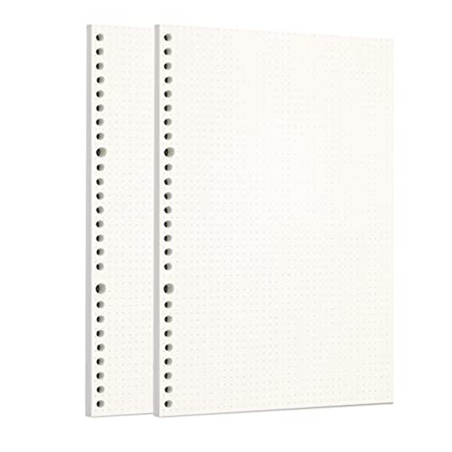 Image of Zelten Loose Leaf Punched Paper Refills Paper for 6 Hole Binder Personal Organizer Diary Notebook Refillable Planner (Dotted,B5 /26 Hole)