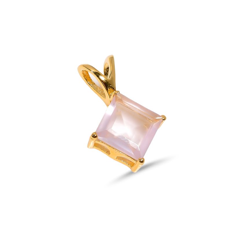 Pendentif en argent sterling 925 avec pierre de quartz rose