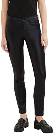 TOM TAILOR Damen Alexa Slim Jeans Coated 1034226, 14482 - Deep Black, 27W / 32L