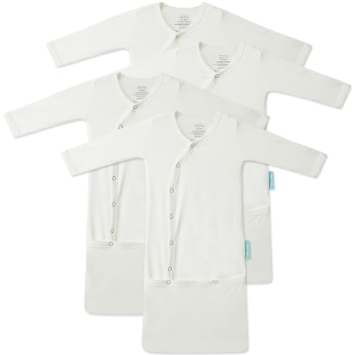 Image of PurComfy Supersoft Baby Sleeper Gowns, Premium Bamboo Viscose Infant Nightgown Sleepers Preemie Newborn Snap Bundler