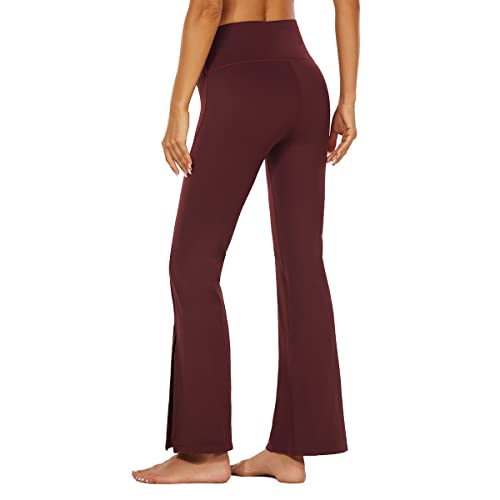 HUGE SPORTS Schlaghose Damen,Yogahose Damen Lang,Lässige Yoga Hosen mit Hohem Bund,70er Hosen für Mädchen Rot M Cover