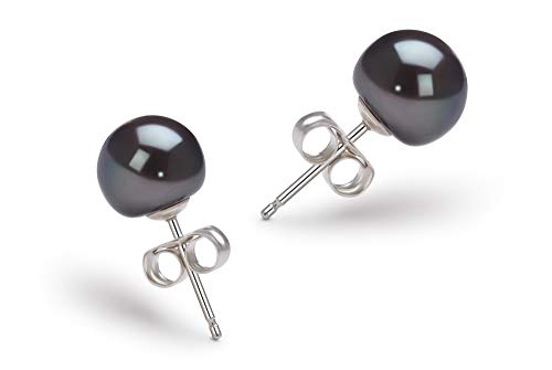 Black 7.5-8.5mm AA Quality Freshwater 925 Sterling Silver Cultured Pearl Set For Women4