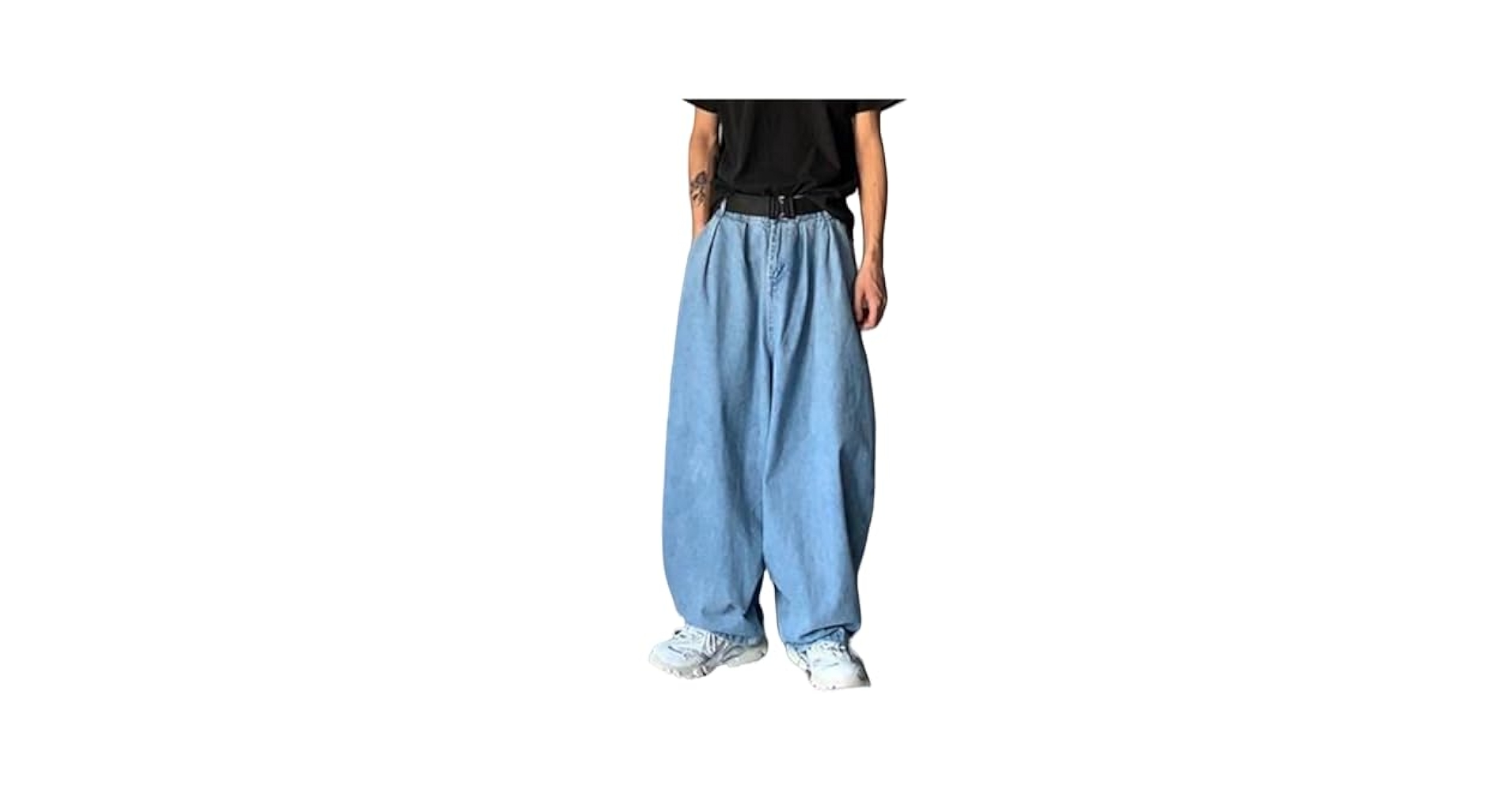 Amazon.com: DAZZLZZAD Y2k Baggy Jeans Men's Blue Wide Leg
