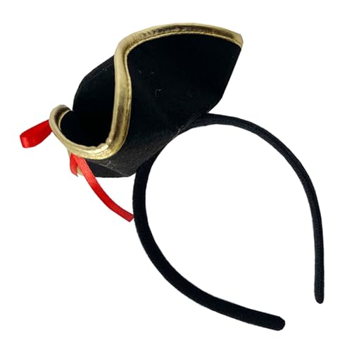 Chapeau de pirate doré femme élastique pour un costume confortable qui ne glisse pas