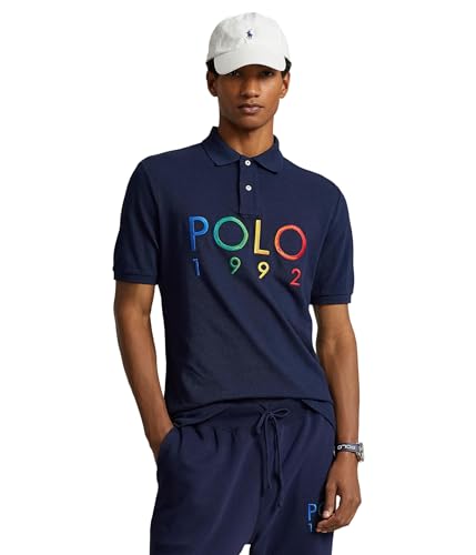 POLO RALPH LAUREN Mens Classic Fit Polo 1992 Mesh Polo Shirt Navy