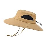 Boonie Hut Herren Sonnenhut UV Schutz Strandhut Winddicht Anglerhut Sommerhut Safari Hut Bucket Hat Gartenhut Caps Outdoorhut mit Kinnband Mode Kappe Mütze Zum Wandern Camping Reisen Angeln