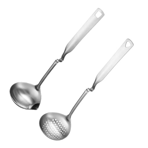 GALPADA 1Juego Cuchara Ranurada Inoxidable Sopa con Mango Utensilios de Cocina Colgantes Escurridor de y Aceite Herramienta de Cocina