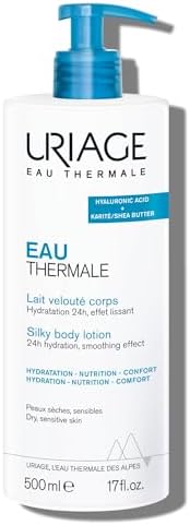 Uriage Silky Body Lotion - 24 Hydratation With Smoothing For Dry & Sensitive Skin - With Shea Butter & Hyaluronic Acid - Fast-Absorbing Creamy Velvet Lotion - 500ml