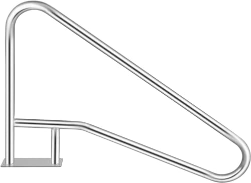 Barandilla de Escalera de Piscina de Acero Inoxidable para Piscina Enterrada Pasamanos Fácil Montaje con Placa Base de Montaje Rápido para Piscina Sauna Parque Acuático Interior Exterior 2024