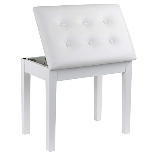 Grandma Shark Pianoforte Panca, Pianoforte Sgabello con Vano Portaoggetti, Sgabelli da Toeletta (Single Sedile, Pulsante Bianco)