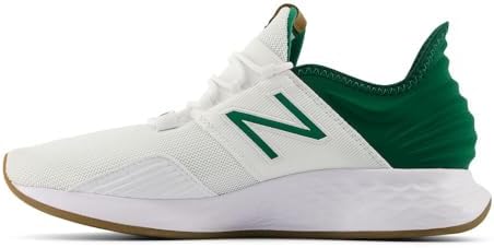 New Balance Men's Fresh Foam Roav V1 Running Shoe, White/Classic Pine/Incense, 4 M