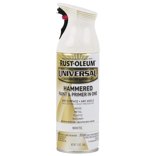 Image of Rust-Oleum 267298 Universal All Surface Hammered Spray Paint, 12 oz, White