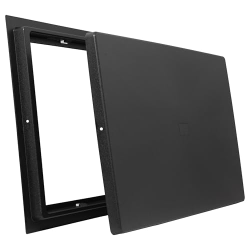 Non-Louvered Crawl Space Access Door 20 H 32 W UV-Stabilized ABS Plastic Encapsulation Seal Surface Mount | Crawl Space Door Systems (Black)